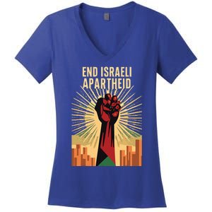 STAND FOR JUSTICE END ISRAEL APARTHEID PALESTINE Women's V-Neck T-Shirt