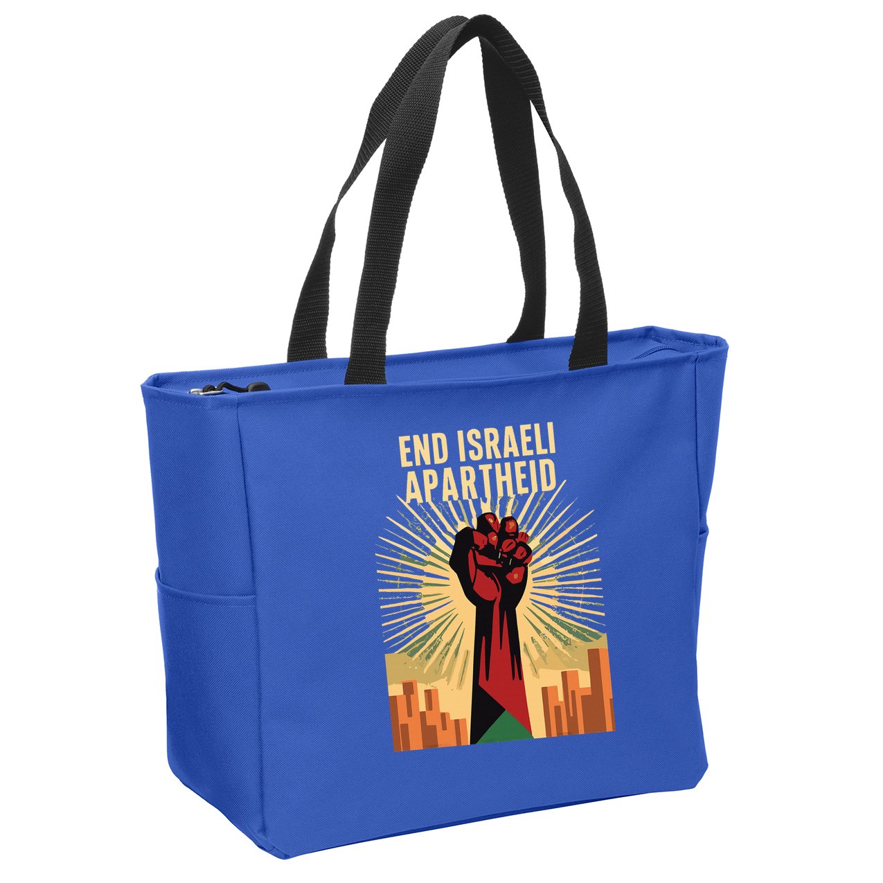 STAND FOR JUSTICE END ISRAEL APARTHEID PALESTINE Zip Tote Bag