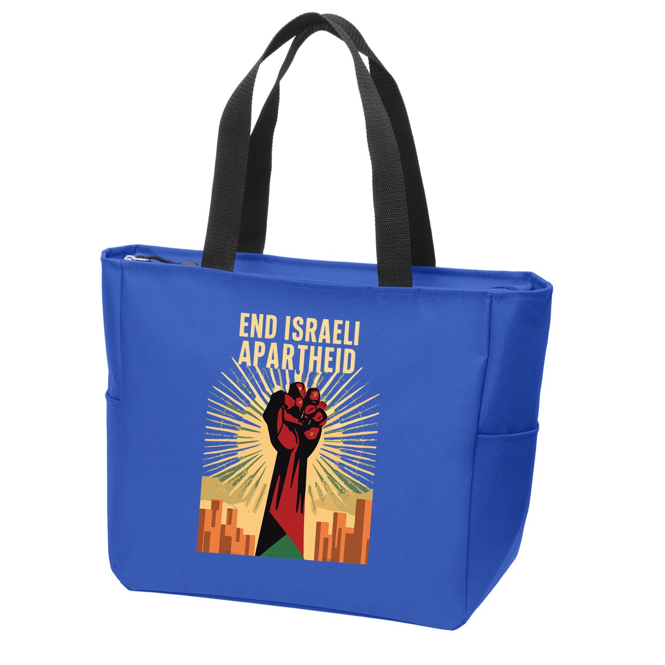 STAND FOR JUSTICE END ISRAEL APARTHEID PALESTINE Zip Tote Bag