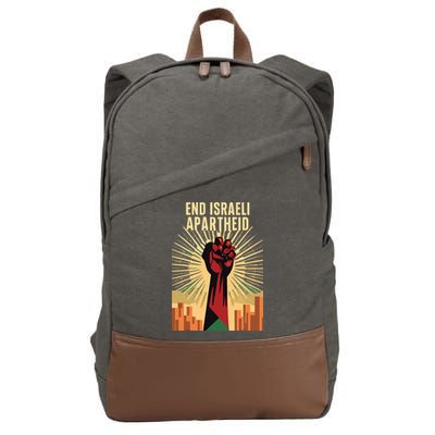 STAND FOR JUSTICE END ISRAEL APARTHEID PALESTINE Cotton Canvas Backpack