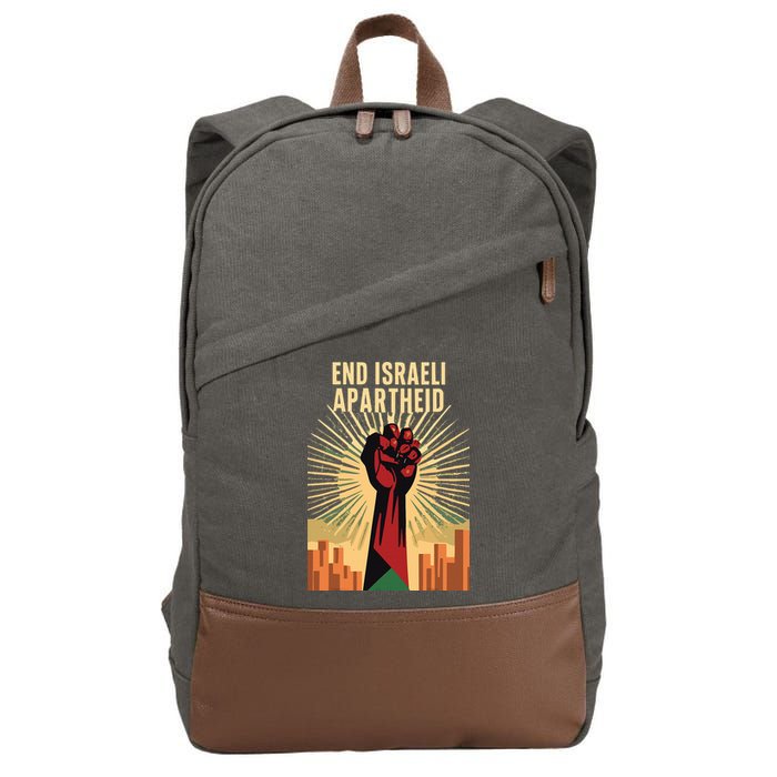 STAND FOR JUSTICE END ISRAEL APARTHEID PALESTINE Cotton Canvas Backpack