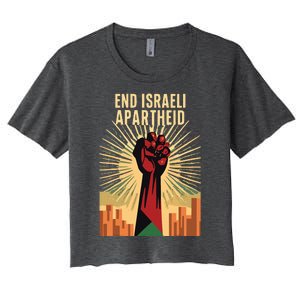 STAND FOR JUSTICE END ISRAEL APARTHEID PALESTINE Women's Crop Top Tee