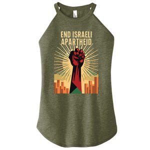 STAND FOR JUSTICE END ISRAEL APARTHEID PALESTINE Women's Perfect Tri Rocker Tank