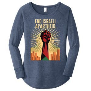 STAND FOR JUSTICE END ISRAEL APARTHEID PALESTINE Women's Perfect Tri Tunic Long Sleeve Shirt