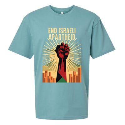 STAND FOR JUSTICE END ISRAEL APARTHEID PALESTINE Sueded Cloud Jersey T-Shirt