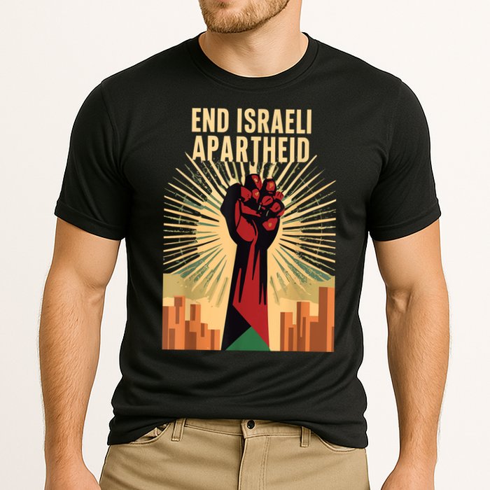 Stand For Justice: End Israel Apartheid Palestine Cooling Performance Crew T-Shirt
