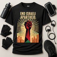 Stand For Justice: End Israel Apartheid Palestine Cooling Performance Crew T-Shirt
