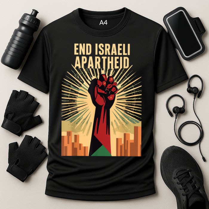 Stand For Justice: End Israel Apartheid Palestine Cooling Performance Crew T-Shirt