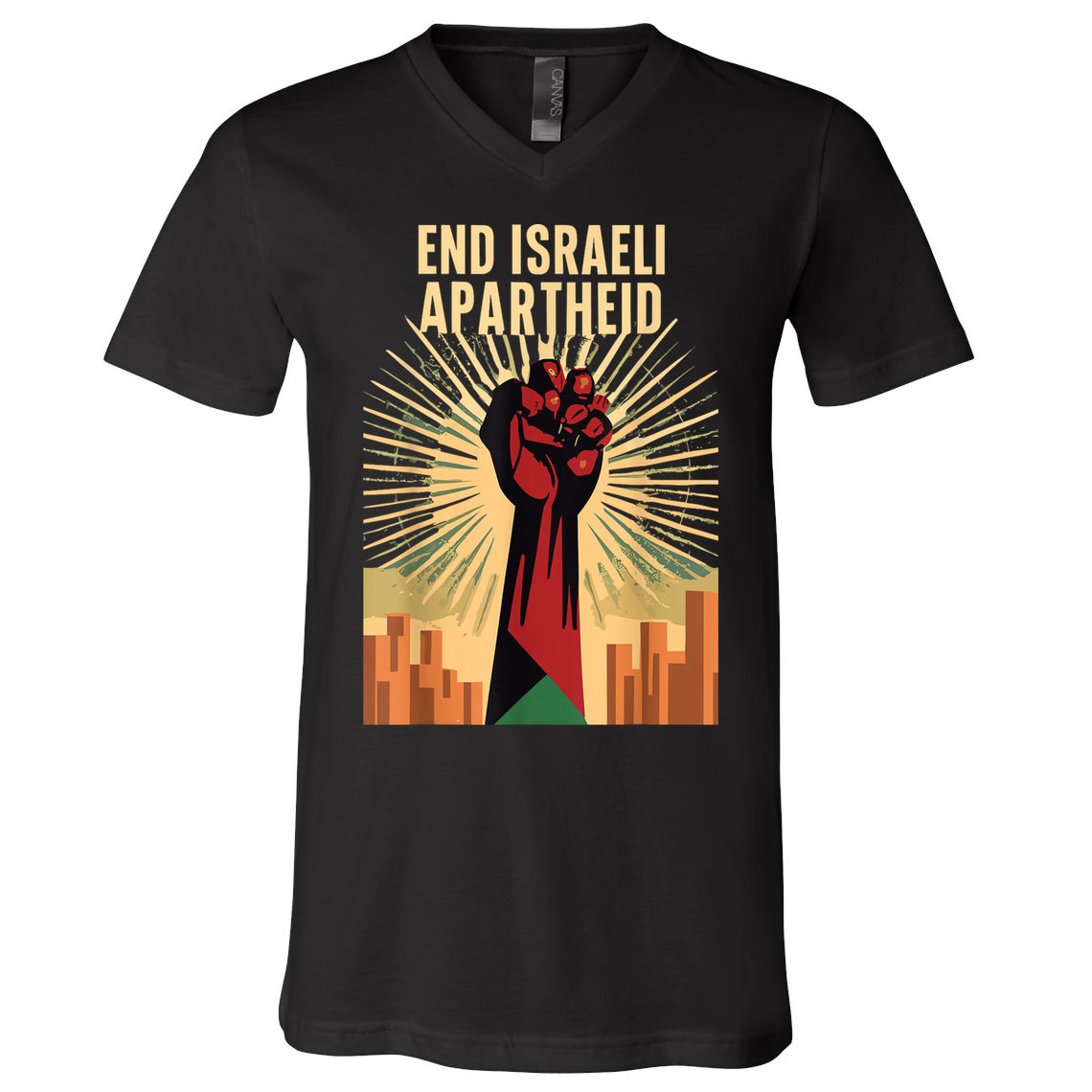 Stand For Justice: End Israel Apartheid Palestine V-Neck T-Shirt