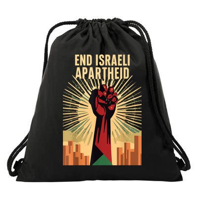 Stand For Justice: End Israel Apartheid Palestine Drawstring Bag