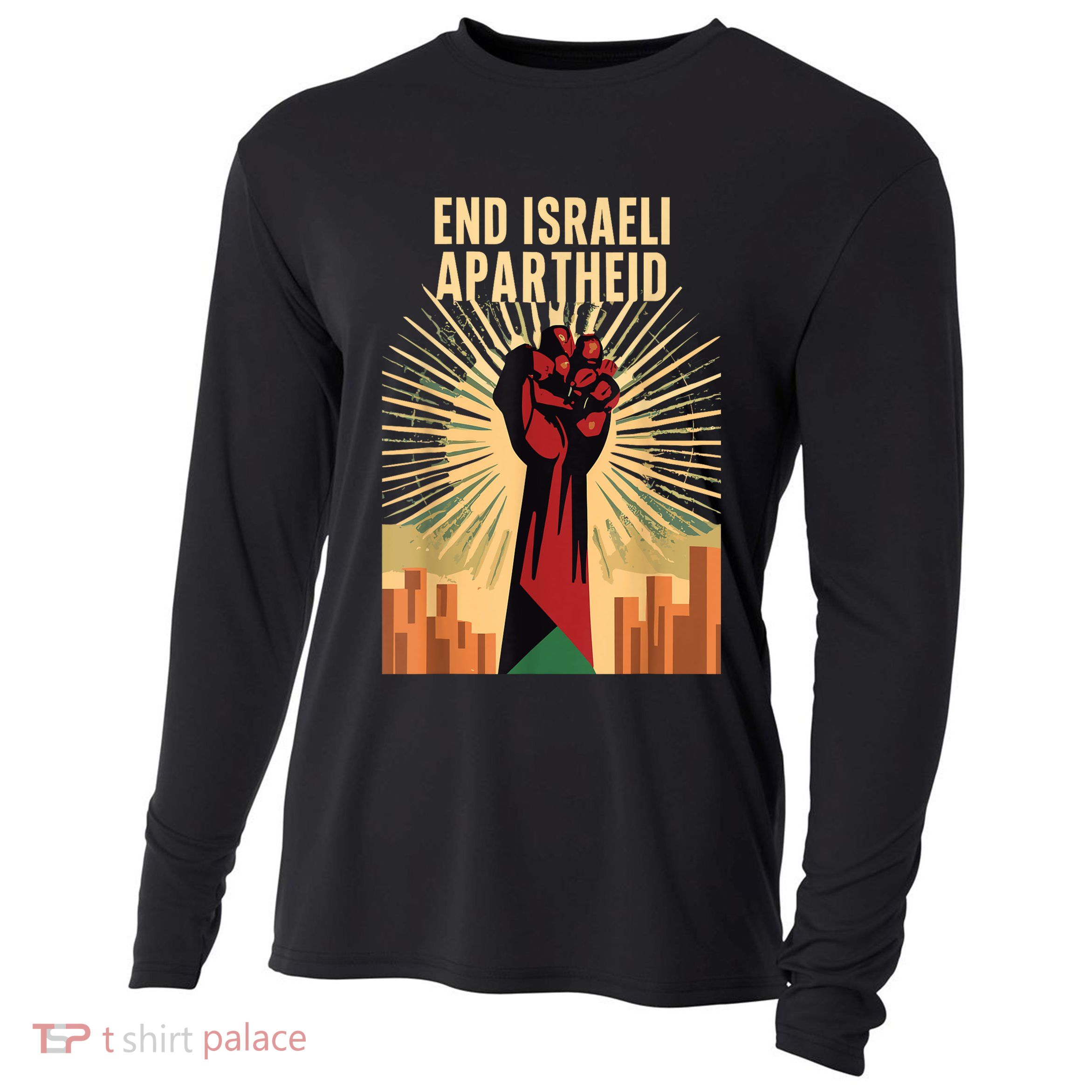 Stand For Justice: End Israel Apartheid Palestine Cooling Performance Long Sleeve Crew