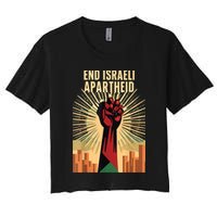 Stand For Justice: End Israel Apartheid Palestine Women's Crop Top Tee