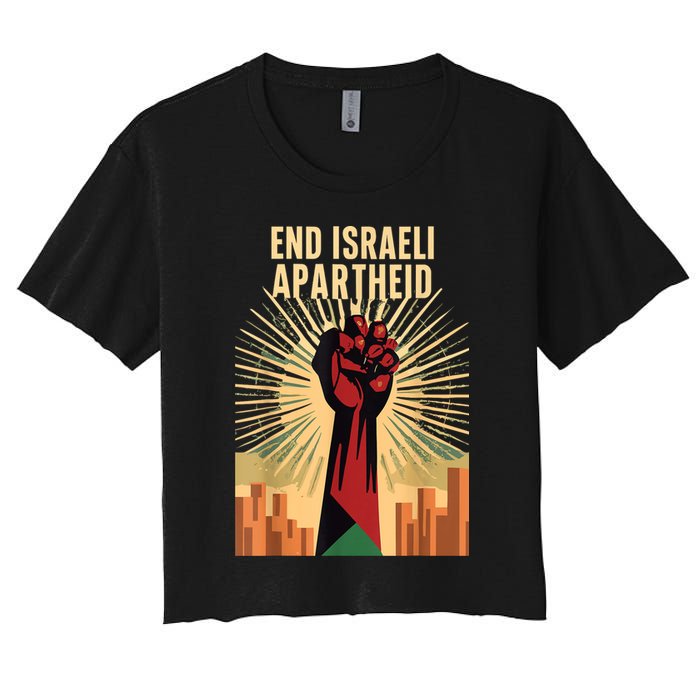 Stand For Justice: End Israel Apartheid Palestine Women's Crop Top Tee