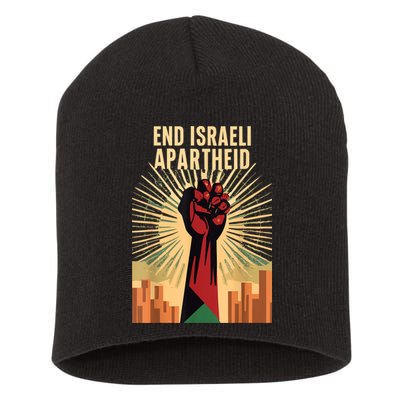 Stand For Justice: End Israel Apartheid Palestine Short Acrylic Beanie