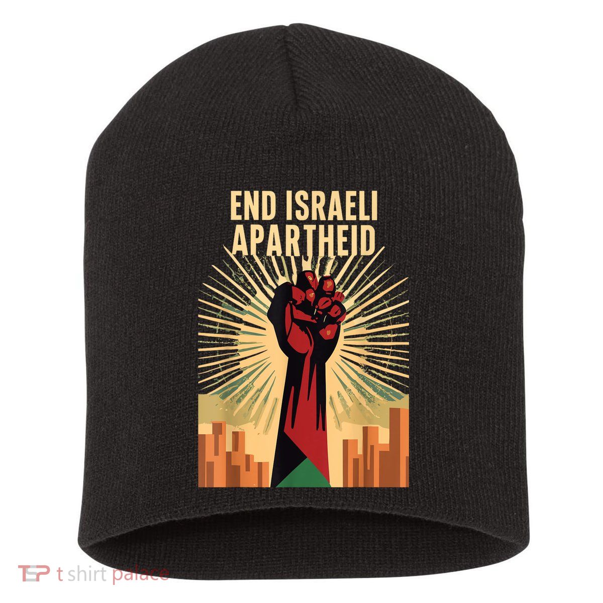 Stand For Justice: End Israel Apartheid Palestine Short Acrylic Beanie