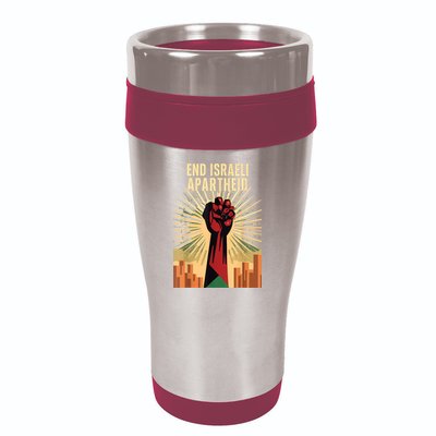 Stand For Justice: End Israel Apartheid Palestine 16oz Travel Tumbler