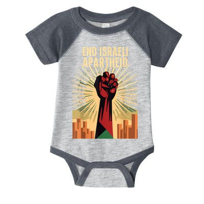 Stand For Justice: End Israel Apartheid Palestine Infant Baby Jersey Bodysuit