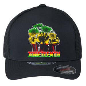 Sunflower Fist Juneteenth Black History African America 1865 Gift Flexfit Unipanel Trucker Cap