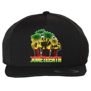 Sunflower Fist Juneteenth Black History African America 1865 Gift Wool Snapback Cap