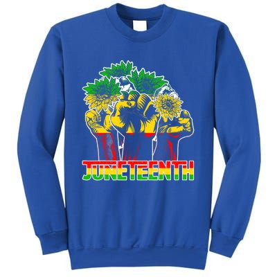 Sunflower Fist Juneteenth Black History African America 1865 Gift Sweatshirt