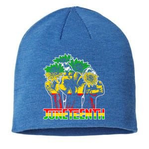 Sunflower Fist Juneteenth Black History African America 1865 Gift Sustainable Beanie