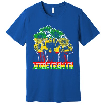 Sunflower Fist Juneteenth Black History African America 1865 Gift Premium T-Shirt