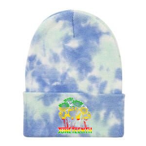 Sunflower Fist Juneteenth Black History African America 1865 Gift Tie Dye 12in Knit Beanie