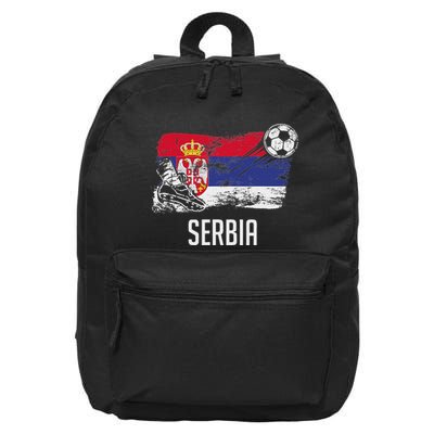 Serbia Flag Jersey Serbian Soccer Team Serb Or Serbian 16 in Basic Backpack