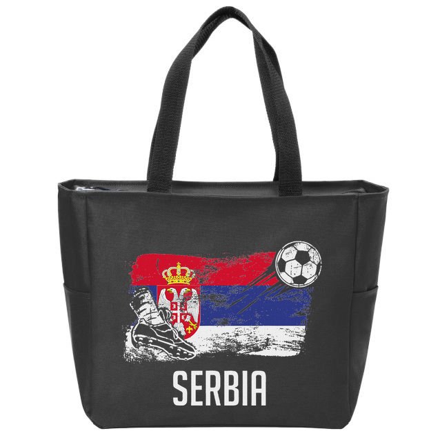 Serbia Flag Jersey Serbian Soccer Team Serb Or Serbian Zip Tote Bag