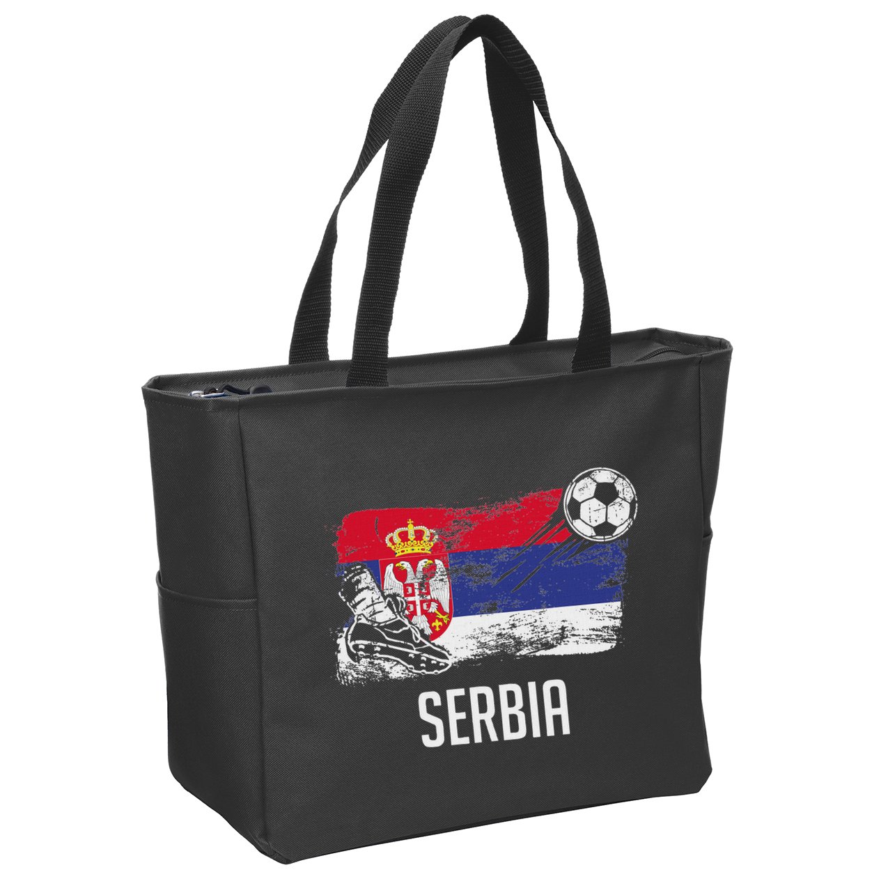 Serbia Flag Jersey Serbian Soccer Team Serb Or Serbian Zip Tote Bag