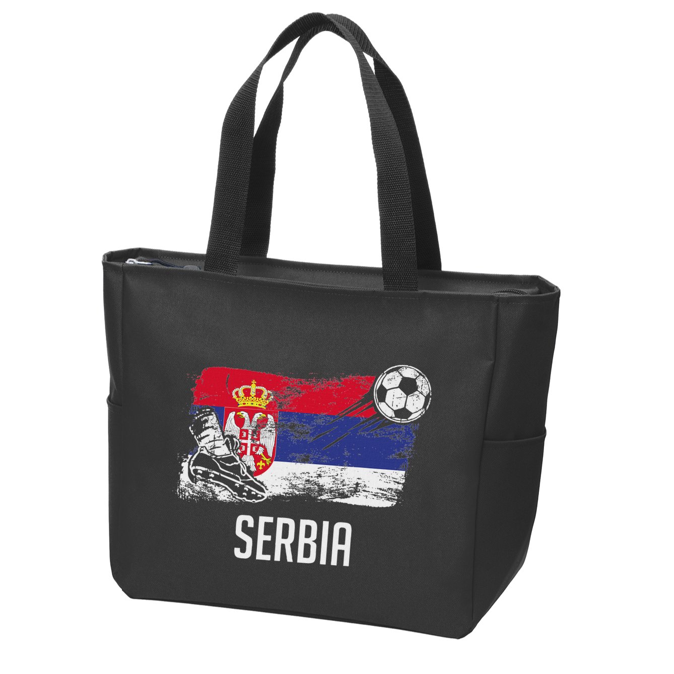 Serbia Flag Jersey Serbian Soccer Team Serb Or Serbian Zip Tote Bag