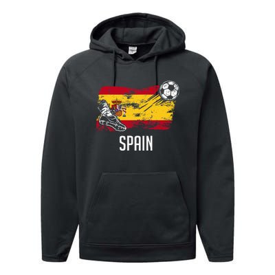 Spain Flag Jersey Spanish Soccer Team Spanish Performance Fleece Hoodie