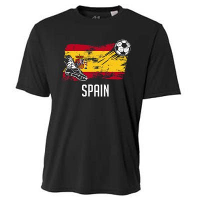 Spain Flag Jersey Spanish Soccer Team Spanish Cooling Performance Crew T-Shirt