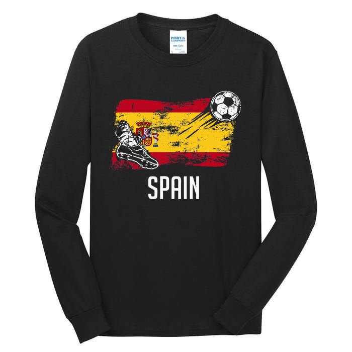 Spain Flag Jersey Spanish Soccer Team Spanish Tall Long Sleeve T-Shirt