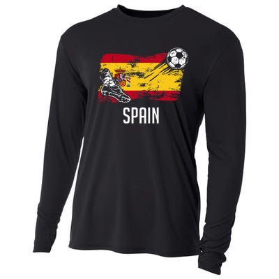 Spain Flag Jersey Spanish Soccer Team Spanish Cooling Performance Long Sleeve Crew