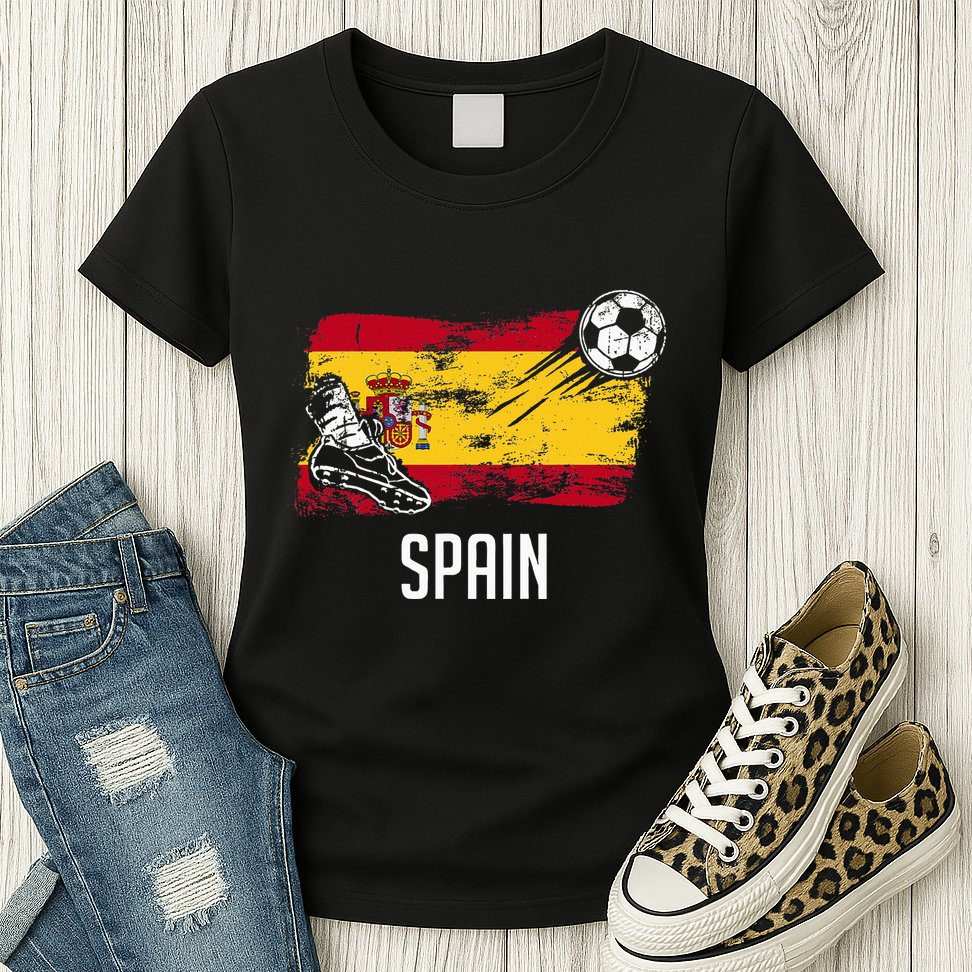 Spain Flag Jersey Spanish Soccer Team Spanish Womens T-Shirt