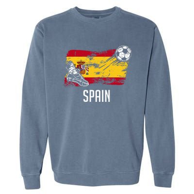 Spain Flag Jersey Spanish Soccer Team Spanish Garment-Dyed Sweatshirt