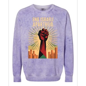 Stand For Justice End Israel Apartheid Palestine Colorblast Crewneck Sweatshirt