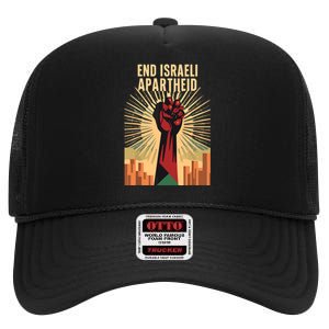 Stand For Justice End Israel Apartheid Palestine High Crown Mesh Back Trucker Hat