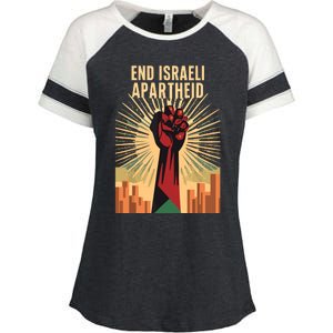 Stand For Justice End Israel Apartheid Palestine Enza Ladies Jersey Colorblock Tee