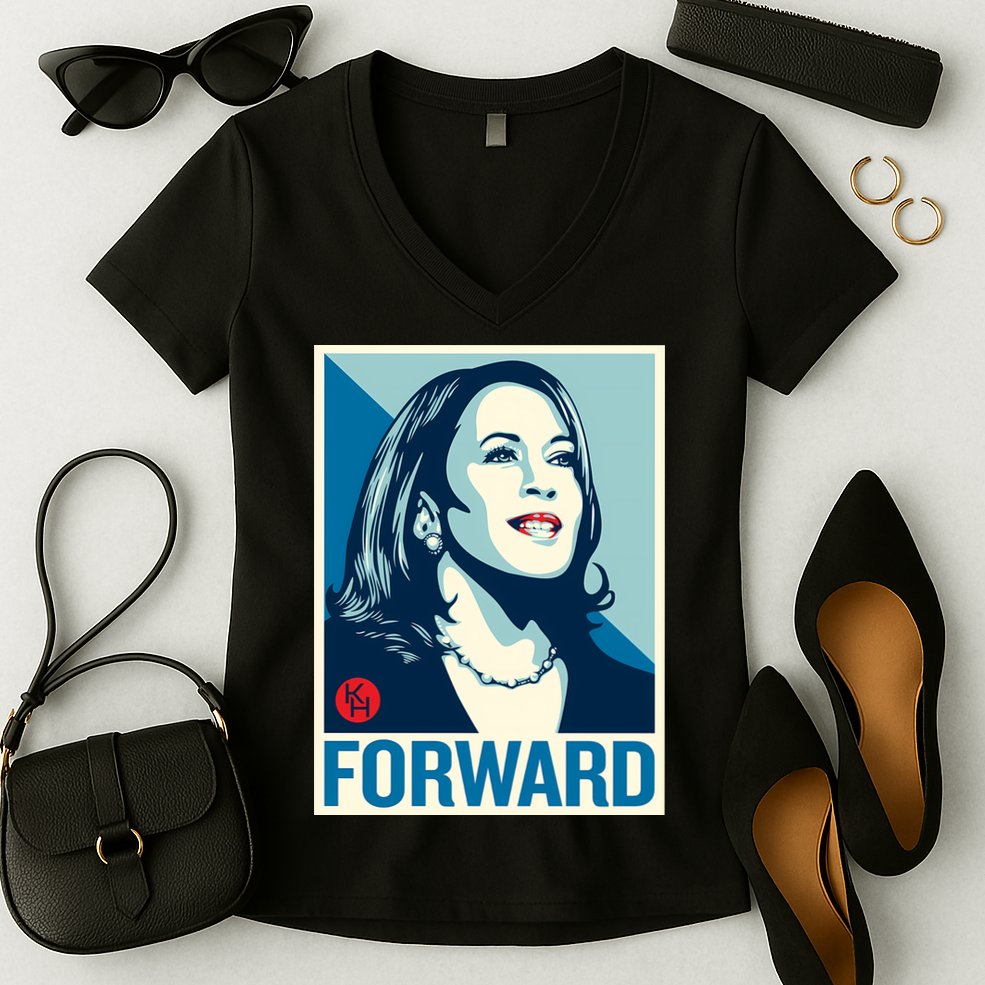 Kamala Harris Forward Women's V-Neck T-Shirt