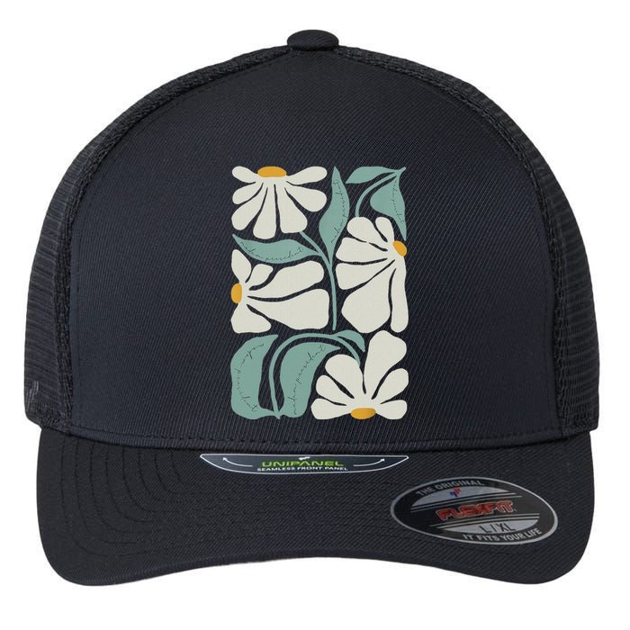 Subtle Flower Kamala Harris Boho Aesthetic Flexfit Unipanel Trucker Cap