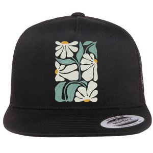 Subtle Flower Kamala Harris Boho Aesthetic Flat Bill Trucker Hat