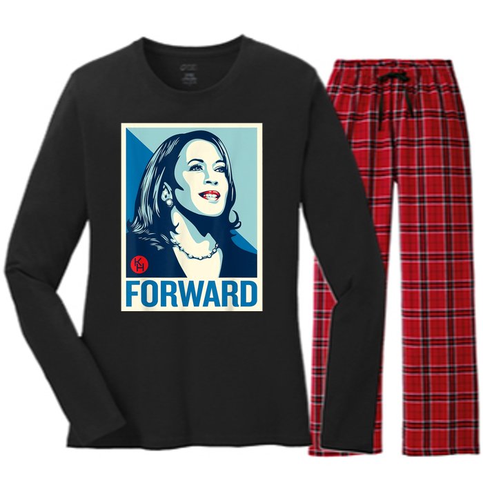 Shepard Fairey Kamala Harris Forward Women's Long Sleeve Flannel Pajama Set 