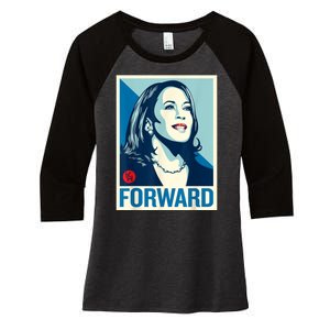 Shepard Fairey Kamala Harris Forward Women's Tri-Blend 3/4-Sleeve Raglan Shirt