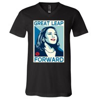 Shepard Fairey Kamala Harris Forward Great Leap Forward Kamala Harris Forward V-Neck T-Shirt