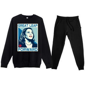 Shepard Fairey Kamala Harris Forward Great Leap Forward Kamala Harris Forward Premium Crewneck Sweatsuit Set