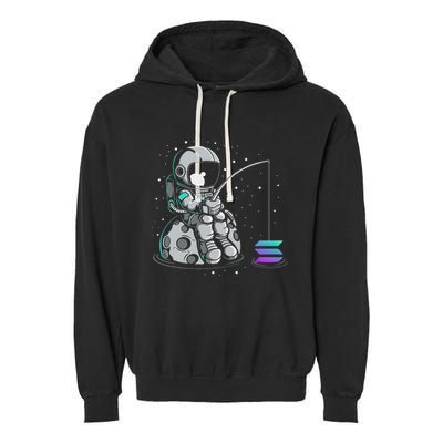 Solana Fishing Krypto Bullrun Sol Token Rich Millionaire Garment-Dyed Fleece Hoodie
