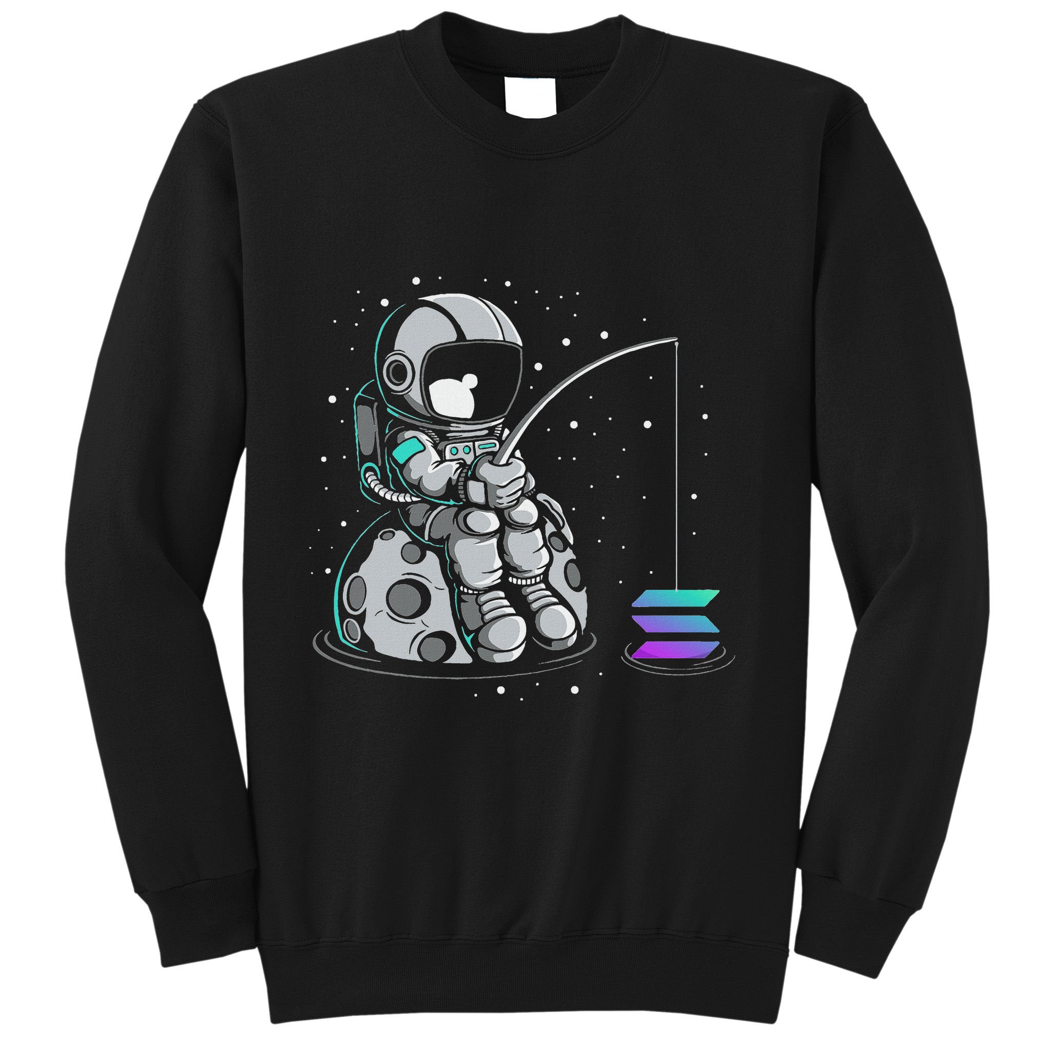 Solana Fishing Krypto Bullrun Sol Token Rich Millionaire Sweatshirt
