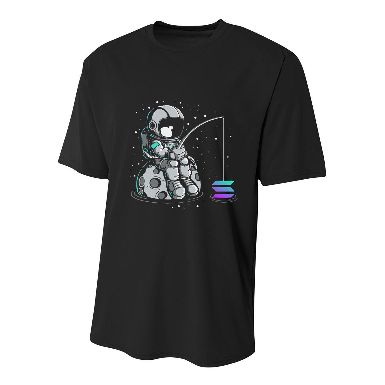 Solana Fishing Krypto Bullrun Sol Token Rich Millionaire Youth Performance Sprint T-Shirt